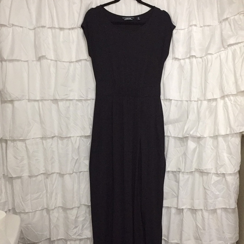 Lands End black cap sleeve maxi dress Xs